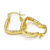 Oro Laminado Small Hoop, Gold Filled Style Diamond Cutting Finish, Golden Finish, 02.170.0160.15