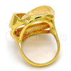 Oro Laminado Multi Stone Ring, Gold Filled Style Chunky Design, with White Crystal, Polished, Golden Finish, 01.241.0010.09 (Size 9)