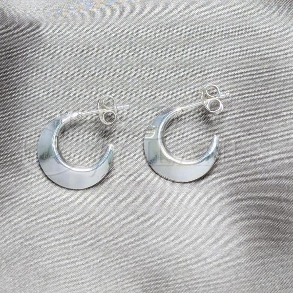 Sterling Silver Stud Earring, Hollow Design, Polished, Silver Finish, 02.401.0097