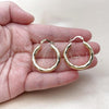 Oro Laminado Medium Hoop, Gold Filled Style Hollow Design, Diamond Cutting Finish, Golden Finish, 02.213.0811.30