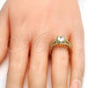 Oro Laminado Multi Stone Ring, Gold Filled Style with White Cubic Zirconia and White Crystal, Polished, Golden Finish, 01.99.0070.09 (Size 9)