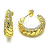 Oro Laminado Medium Hoop, Gold Filled Style Diamond Cutting Finish, Golden Finish, 02.163.0210.25