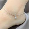 Sterling Silver Fancy Anklet, Shell Design, Polished, Silver Finish, 03.409.0092.10