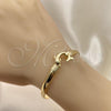 Oro Laminado Individual Bangle, Gold Filled Style Dolphin Design, Polished, Golden Finish, 07.192.0013.1.04 (05 MM Thickness, Size 4 - 2.25 Diameter)