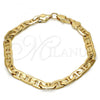 Gold Tone Basic Bracelet, Mariner Design, Polished, Golden Finish, 04.242.0033.09GT