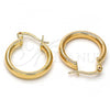 Oro Laminado Small Hoop, Gold Filled Style Hollow Design, Polished, Golden Finish, 5.134.027.20