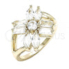 Oro Laminado Multi Stone Ring, Gold Filled Style with White Cubic Zirconia, Polished, Golden Finish, 01.210.0095.07 (Size 7)