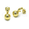 Oro Laminado Stud Earring, Gold Filled Style Ball Design, Polished, Golden Finish, 02.428.0001