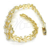Oro Laminado Fancy Bracelet, Gold Filled Style with White Cubic Zirconia, Polished, Golden Finish, 03.316.0006.07