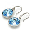 Rhodium Plated Dangle Earring, with Aquamarine Swarovski Crystals, Polished, Rhodium Finish, 02.239.0001.9