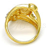 Oro Laminado Multi Stone Ring, Gold Filled Style with White Crystal, Polished, Golden Finish, 01.241.0050.10 (Size 10)