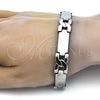 Stainless Steel Solid Bracelet, Polished, Steel Finish, 03.114.0226.09