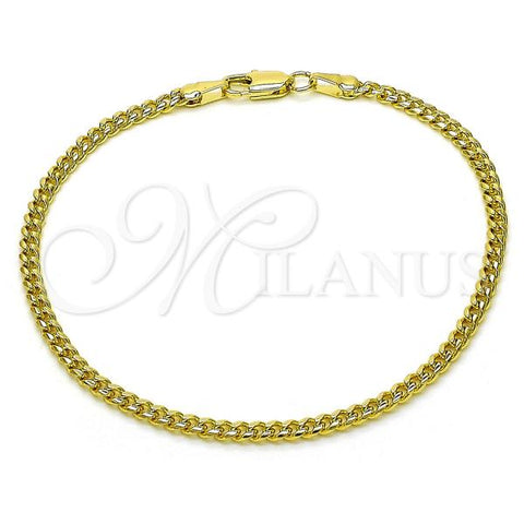 Oro Laminado Basic Bracelet, Gold Filled Style Miami Cuban Design, Polished, Golden Finish, 03.213.0290.07