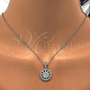 Sterling Silver Earring and Pendant Adult Set, with White Cubic Zirconia, Polished, Rhodium Finish, 10.286.0005