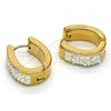 Stainless Steel Huggie Hoop, with  Crystal, Polished, Golden Finish, 02.230.0013.15