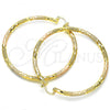 Oro Laminado Extra Large Hoop, Gold Filled Style Diamond Cutting Finish, Tricolor, 02.170.0125.1.70