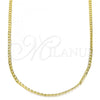 Oro Laminado Basic Necklace, Gold Filled Style Curb Design, Polished, Golden Finish, 5.222.008.20