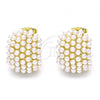 Oro Laminado Stud Earring, Gold Filled Style with Ivory Pearl, Polished, Golden Finish, 02.379.0004