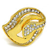 Oro Laminado Multi Stone Ring, Gold Filled Style with White Crystal, Polished, Golden Finish, 01.241.0005.07 (Size 7)