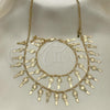 Oro Laminado Necklace and Bracelet, Gold Filled Style key Design, Polished, Golden Finish, 06.105.0007