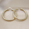 Oro Laminado Large Hoop, Gold Filled Style Hollow Design, Diamond Cutting Finish, Golden Finish, 02.170.0312.50