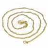 Oro Laminado Basic Necklace, Gold Filled Style Singapore Design, Polished, Golden Finish, 04.32.0013.16