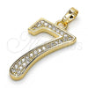 Oro Laminado Fancy Pendant, Gold Filled Style with White Cubic Zirconia, Polished, Golden Finish, 05.185.0027