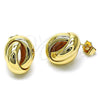 Oro Laminado Stud Earring, Gold Filled Style Love Knot Design, Polished, Golden Finish, 02.195.0324