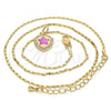 Oro Laminado Pendant Necklace, Gold Filled Style Star Design, with Amethyst Opal and White Micro Pave, Polished, Golden Finish, 04.63.1325.1.18