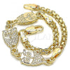 Oro Laminado Fancy Bracelet, Gold Filled Style Owl Design, Polished, Golden Finish, 03.63.1892.08