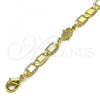 Oro Laminado Fancy Bracelet, Gold Filled Style Mariner and Hand Design, Polished, Golden Finish, 03.63.2274.07