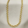 Oro Laminado Basic Necklace, Gold Filled Style Rope Design, Polished, Golden Finish, 04.213.0103.22