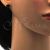 Stainless Steel Stud Earring, with Black Crystal, Polished, Golden Finish, 02.271.0007.7
