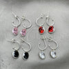 Sterling Silver Stud Earring, with White Cubic Zirconia, Polished, Silver Finish, 02.394.0006