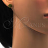Stainless Steel Stud Earring, with Dark Peridot Crystal, Polished, Golden Finish, 02.271.0007.6