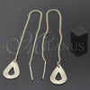 Oro Laminado Threader Earring, Gold Filled Style Teardrop Design, Golden Finish, 5.114.001