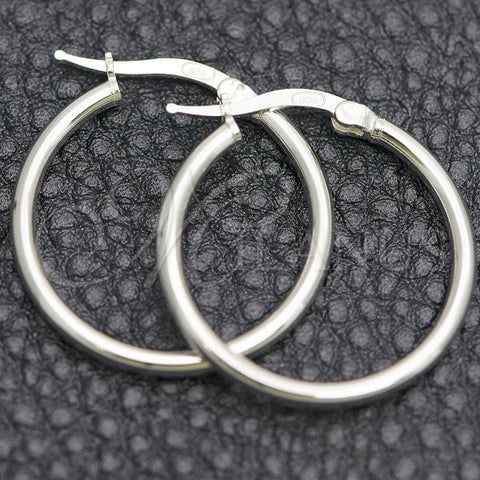 Sterling Silver Small Hoop, Hollow Design, Polished, Silver Finish, 02.389.0186.20