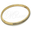 Oro Laminado Individual Bangle, Gold Filled Style with White Crystal, Polished, Golden Finish, 07.307.0009.04 (04 MM Thickness, Size 4 - 2.25 Diameter)