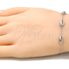 Sterling Silver Fancy Bracelet, Polished, Rhodium Finish, 03.332.0001.07