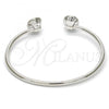 Rhodium Plated Individual Bangle, with Rose Peach Swarovski Crystals, Polished, Rhodium Finish, 07.239.0007.8 (03 MM Thickness, One size fits all)
