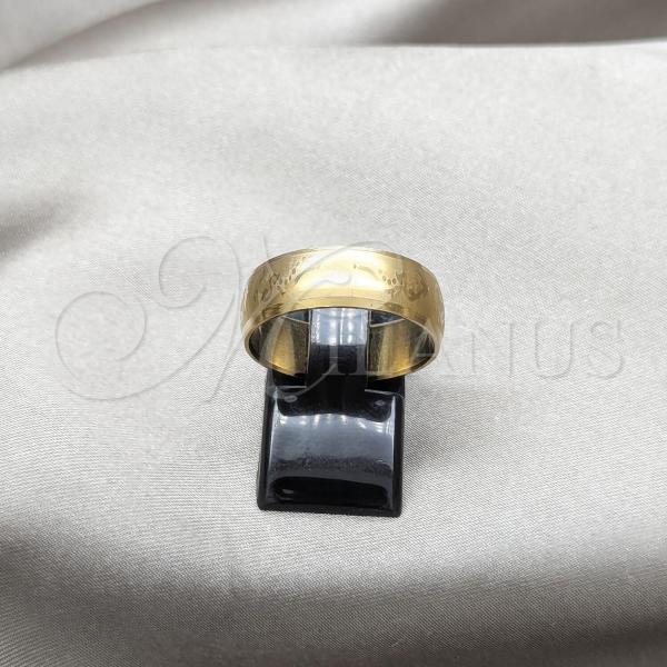 Stainless Steel Mens Ring, Brushed Finish, Golden Finish, 01.63.0742.10
