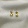 Oro Laminado Stud Earring, Gold Filled Style Ball Design, Polished, Golden Finish, 5.128.010