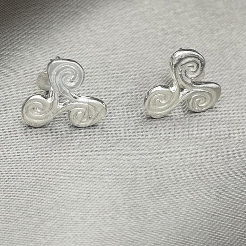 Sterling Silver Stud Earring, Polished, Silver Finish, 02.392.0031