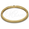 Oro Laminado Individual Bangle, Gold Filled Style with White Crystal, Polished, Golden Finish, 07.307.0012.04 (04 MM Thickness, Size 4 - 2.25 Diameter)