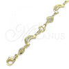 Oro Laminado Fancy Anklet, Gold Filled Style Moon and Sun Design, Polished, Golden Finish, 03.326.0020.10