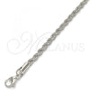 Rhodium Plated Basic Necklace, Rope Design, Polished, Rhodium Finish, 5.222.034.1.22
