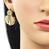 Oro Laminado Stud Earring, Gold Filled Style Shell Design, Polished, Golden Finish, 02.282.0052