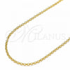 Oro Laminado Basic Necklace, Gold Filled Style Rolo Design, Golden Finish, 04.09.0170.1.20