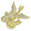 Oro Laminado Religious Pendant, Gold Filled Style Polished, Golden Finish, 05.253.0080