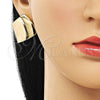 Oro Laminado Stud Earring, Gold Filled Style Polished, Golden Finish, 02.385.0041